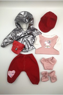 Набір одягу для ляльки Baby Born / Бебі Борн - Набір з червоними штанями для пупса 43 см