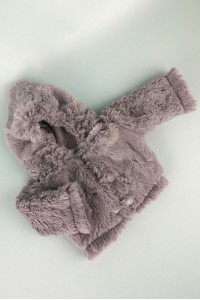 Серая шубка для пупса 32 см
