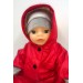 Одежда для Беби Бон 36 см/Baby Born - Комбинезон красный с серой шапкой и варежками