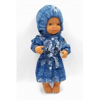 Одежда для куклы Беби Бон / Baby Born 36 38см Халат синий
