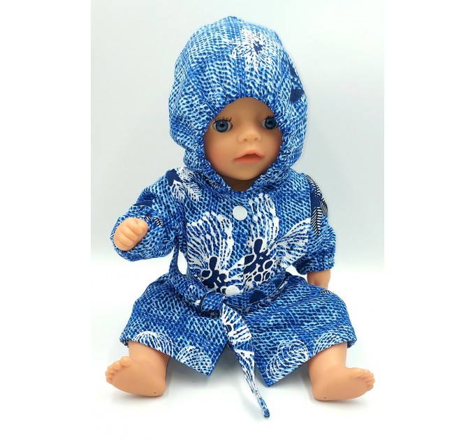 Одежда для куклы Беби Бон / Baby Born 36 38см Халат синий
