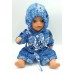 Одежда для куклы Беби Бон / Baby Born 36 38см Халат синий