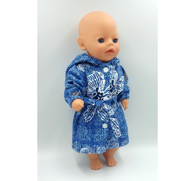 Одежда для куклы Беби Бон / Baby Born 36 38см Халат синий