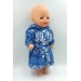 Одежда для куклы Беби Бон / Baby Born 36 38см Халат синий