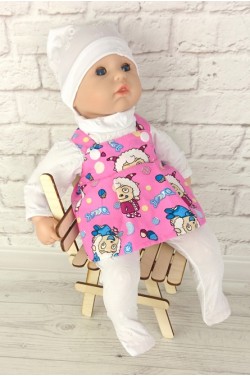 Костюм с розовым сарафаном (36 см)