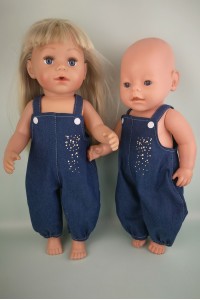 Комбінезон джинсовий з камінчиками - одяг для пупса Baby Born 40 - 44 см