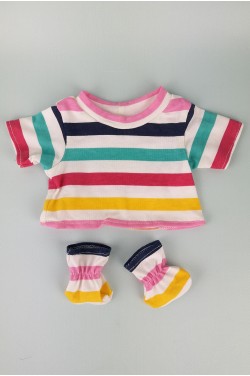Футболка с носками хлопковые для пупса Baby Born 40 - 44 см