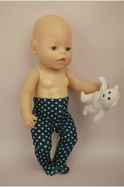 Колготки синi в горошок для пупса Baby Born 40 - 44 см