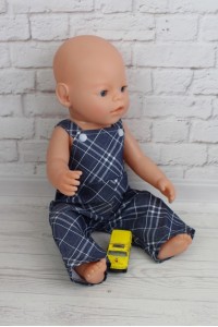 Комбінезон джинсовий в клітинку