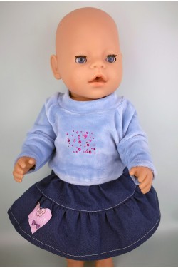 Свитер голубой для пупса Baby Born 40 - 44 см