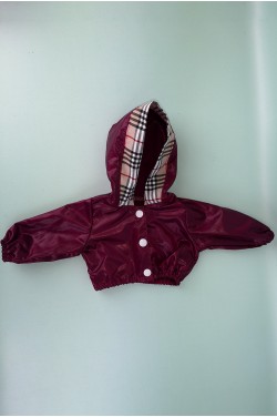 Ветровка вишневая для пупса Baby Born 40 - 44 см