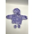Кофта бузкова з пінетками для пупса 42-45 см - одяг для ляльки типу baby born антоніо хуан 40 - 43 см