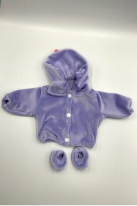 Кофта бузкова з пінетками для пупса 42-45 см - одяг для ляльки типу baby born антоніо хуан 40 - 43 см