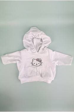 Білий худі з камінчиками для Baby Born