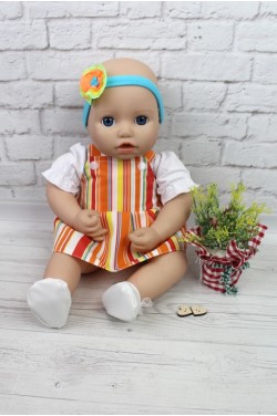 Костюм зі смугастим сарафаном (46 см)