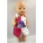 Песочник бело-малиновый - одежда для пупса Беби Бон / Baby Born 40 - 44 см