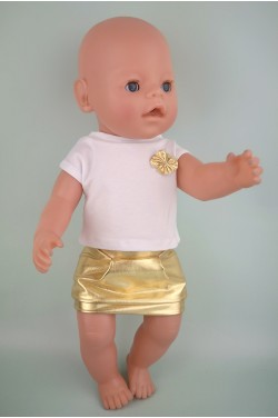 Майка с золотой юбкой для пупса Baby Born