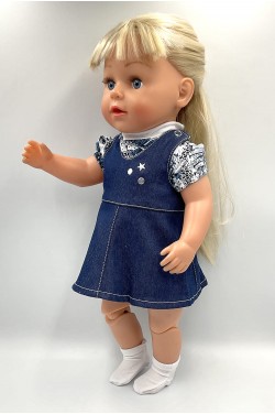 Одежда для пупса Baby Born / Беби Бон 40 - 44 см - набор с джинсовым сарафаном
