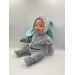 Костюм с носками для пупса Baby Born 43см - Ушастик серый с голубыми ушами