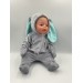 Костюм с носками для пупса Baby Born 43см - Ушастик серый с голубыми ушами