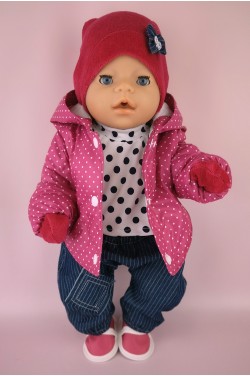 Костюм з малиновою курткою для пупса Baby Born