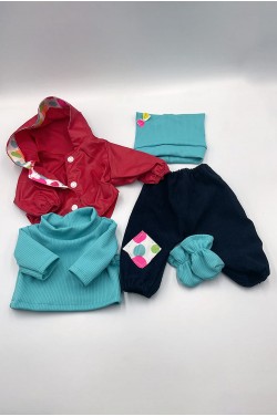 Одежда для пупса Baby Born 43см - Набор с красной ветровкой (5 вещей)