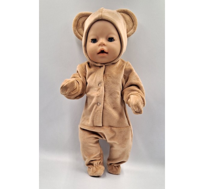 Одяг для пупса Baby Born / Бебі Борн 40 - 44 см Комбінезон "Ведмедик"