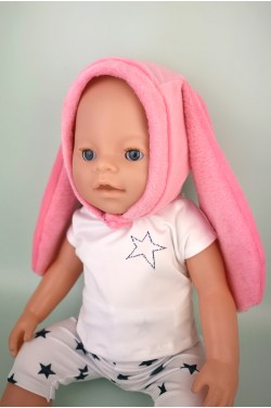 Шапка для Baby Born розовая с ушами
