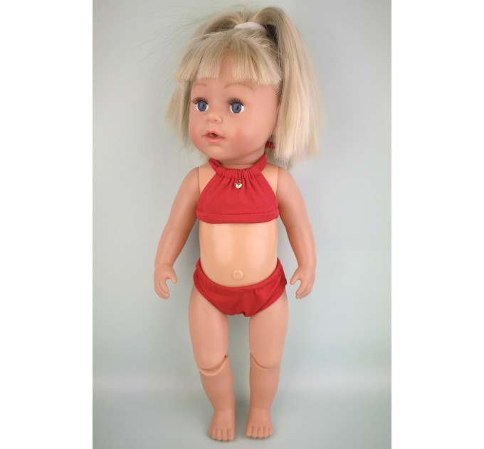 Купальник раздельный красный для куклы Baby Born 40 - 43 см