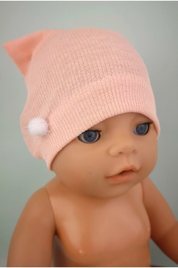 Шапка для куклы Baby Born 40 - 44 см персиковая ТМ "Лапси-Лапси"