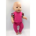 Футболка с лосинами малиновые для пупса Беби Бон / Baby Born 40 - 44 см