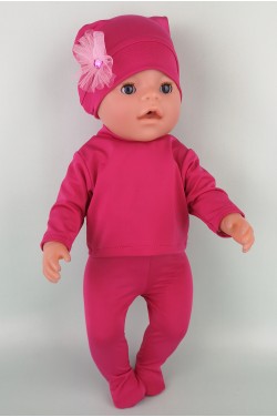 Костюм-трійка малиновий для пупса Baby Born