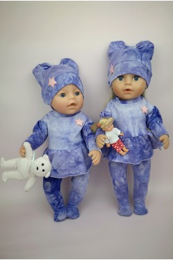 Костюм для пупса Baby Born бузковий у розводах
