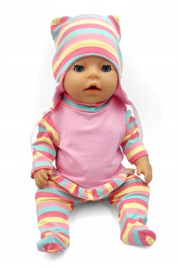 Одяг для пупса Baby Born - Шапка, штани, туніка Костюм Райдужний