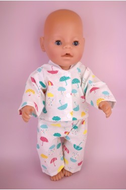 Пижама фланелевая "Зонтики" для куклы Baby Born 40 - 44 см