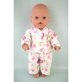 Пижама фланелевая "Цветы" для куклы Baby Born 40 - 44 см