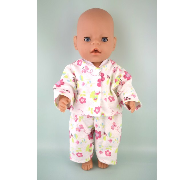 Пижама фланелевая "Цветы" для куклы Baby Born 40 - 44 см