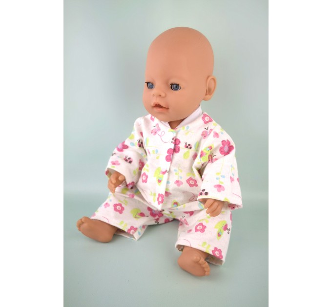 Пижама фланелевая "Цветы" для куклы Baby Born 40 - 44 см