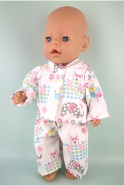 Пижама фланелевая "Зверушки" для куклы Baby Born 40 - 44 см