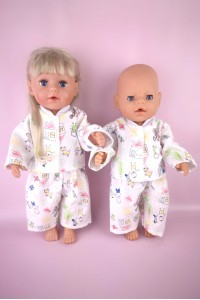 Пижама фланелевая "Человечки" для куклы Baby Born 40 - 44 см Пижама фланелевая "Человечки" для куклы Baby Born 40 - 44 см