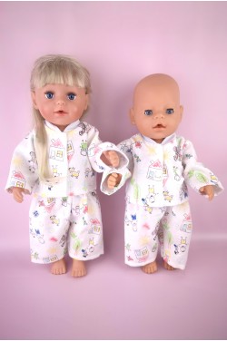 Пижама фланелевая "Человечки" для куклы Baby Born 40 - 44 см