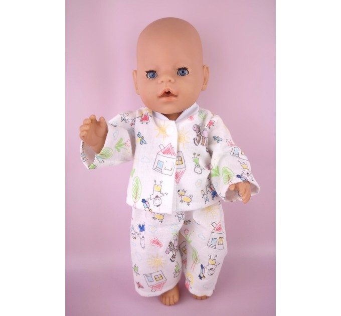 Пижама фланелевая "Человечки" для куклы Baby Born 40 - 44 см