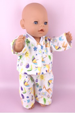 Пижама фланелевая "Веселые зверушки" для куклы Baby Born 40 - 44 см