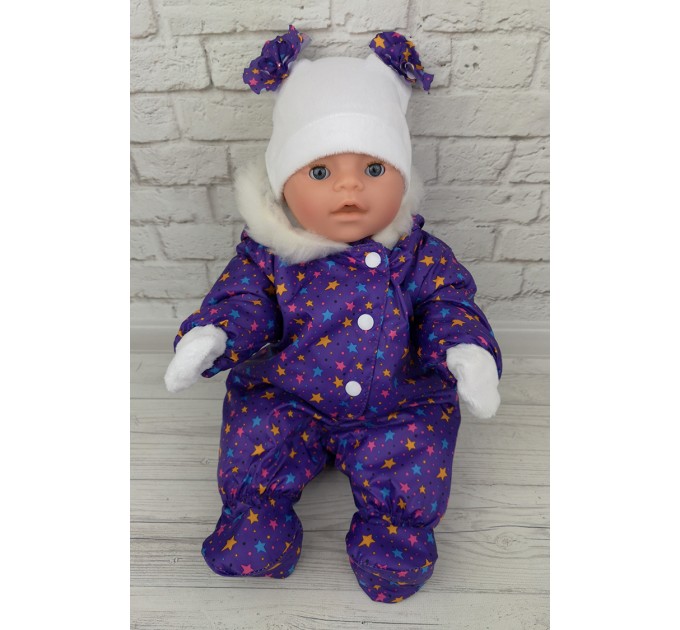 Комбинезон фиолетовый - одежда пупсов для Baby Born