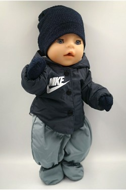 Костюм "Теплый Nike" - зимняя одежда для пупса Baby Born 42 - 43см и Антонио Хуан
