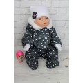 Комбинезон графитовый в горошек - одежда для baby Born
