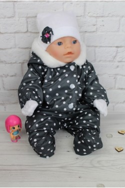 Комбінезон графітовий в горошок - одяг для baby Born