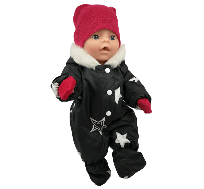 Комбинезон для куклы Baby Born чёрный в звездах девочке