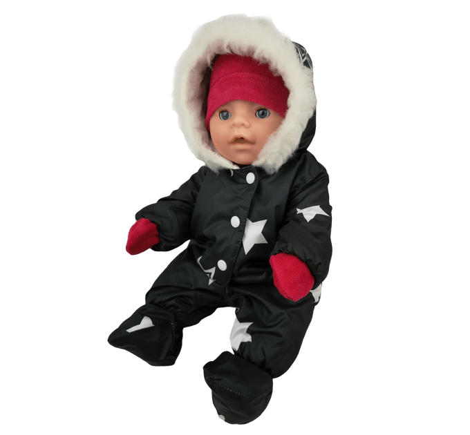 Комбинезон для куклы Baby Born чёрный в звездах девочке