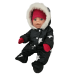 Комбинезон для куклы Baby Born чёрный в звездах девочке